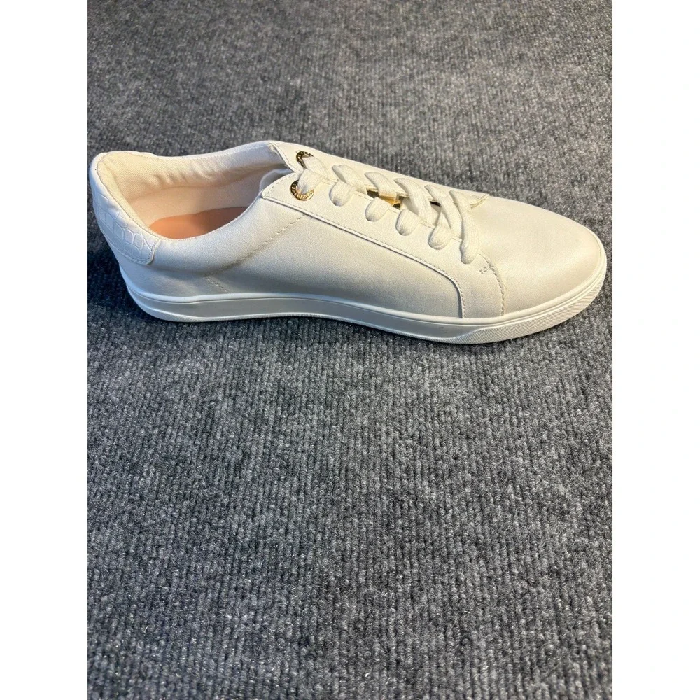 Topshop Cabo Sneakers Womens Size 11.5 White Leather‎ Round Toe Low Top Lace Up